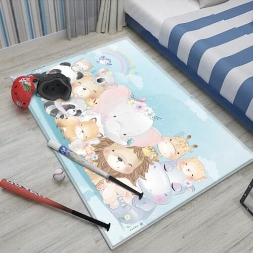 High Quality Children Flannel Carpet Rug Animal Alphanumeric Game Learn For Baby Child Play Round Carpet In The Childrens Room
