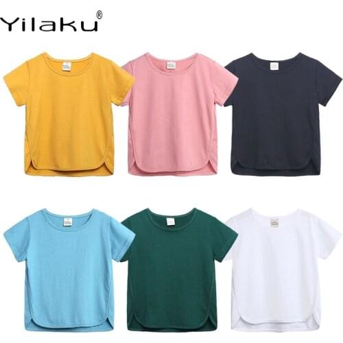 Yilaku Kids Clothes Boys Clothes t-Shirt Solid Color t-Shirts For Girls Baby Clothes Tops Tees Children’s Summer Clothing YY169