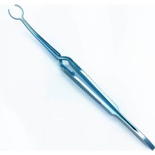 1pc Titanium landers vitrectomy lens forceps 120mm Ophthalmic microsurgery instrument