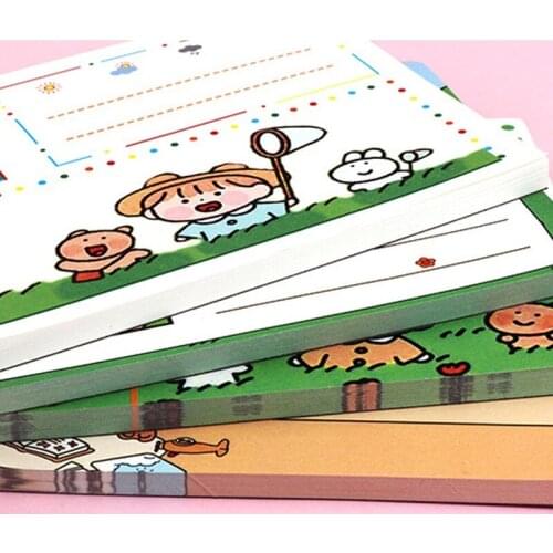 1pack Memo Sticky Notepad Cartoon Girl Travel Student Reward Gift Stationery Office School Supplies Bookmark Mini Paper