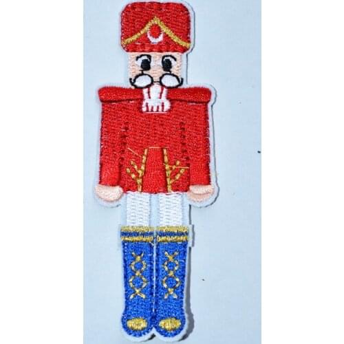 Christmas Nutcracker Red Dress Embroidered Iron On Applique Patch ~ British Soldier Standing (Size is about * cm)