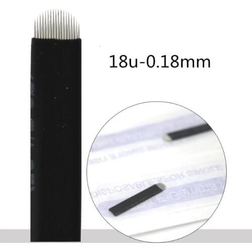 2000pcs 0.18mm Black Nano flex 12u/14u/16u/18u/21 U Shape Microblading Needles For Tebori Microblading Permannet Manual Pen