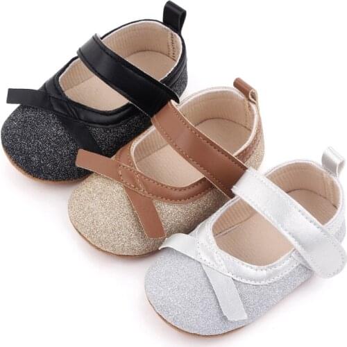 2021 Baby Shoes Infant Newborn Baby Girl Princess Non-Slip Lace Flower Baby Shoes Solid Color Princess First Walkers Autumn
