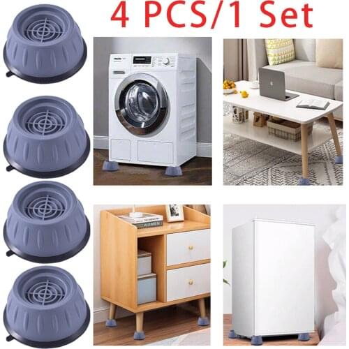 4Pcs Anti Vibration Feet Pads Rubber Legs Slipstop Silent Skid Raiser Mat For Washing Machine Support Dampers Stand Accessories