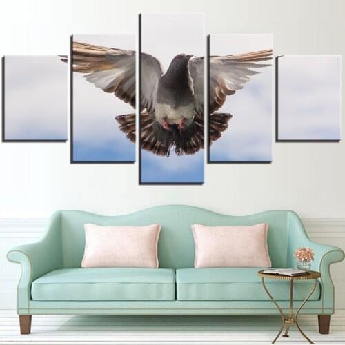 5 Pieces Dove Canvas Painting Flying Bird Posters Animal Pictures For Home Improvement Decor Artwork Sky Eagle Wallpapers