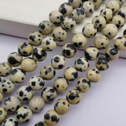 6MM Dot Stone Round Loose Beads 15.5 Inch Jewelry For Woman Gift Making B202