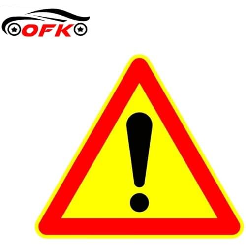 Car Stickers Decor Motorcycle Decals Warning Exclamation Mark Decorative Accessories Creative Sunscreen Waterproof PVC,15cm*13cm