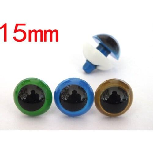 Free shipping!!!green/blue/gold 3color 15mm mixed color safety eyes with white washer toy accessories