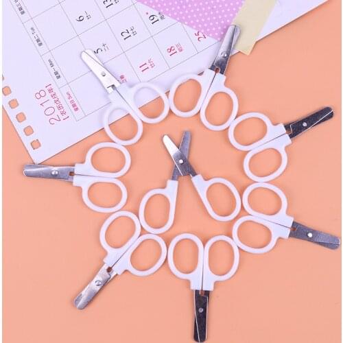 Mini Safety Round Head Plastic Scissors Student Kids Paper Office Cutting Supplies for Kindergarten School