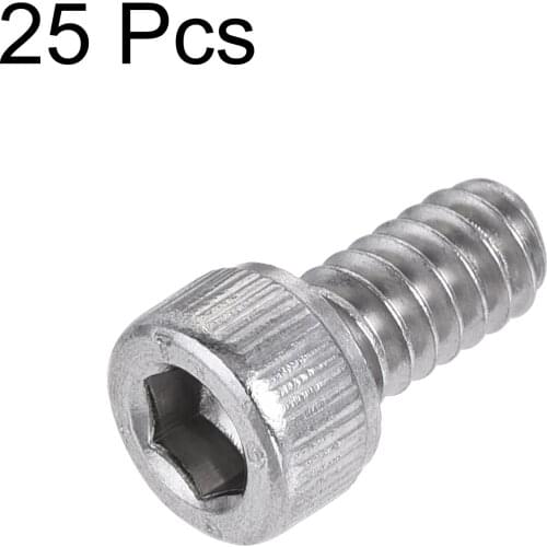 Uxcell #10-24x3/8" Hex Socket Head Cap Screw Bolts 304 Stainless Steel Polished 25pcs