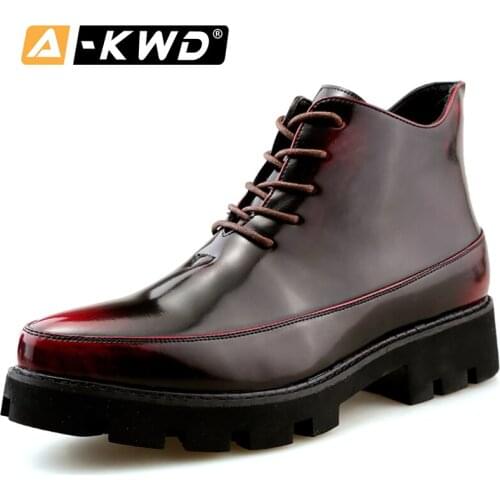 Fashion High Top Work Shoes Waterproof Boots Men Lace-up Men Chelsea Boots Side-Zipper Chausure Homme Mens Boots Casual Footwear