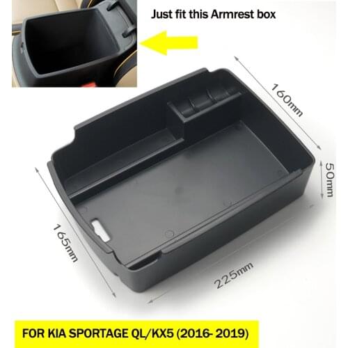 Central Storage Box For Kia Sportage AT DRIVE 2016 2017 2018 Center Console Organizer Armrest Arm Rest Bin Glove Tray Cup Holder