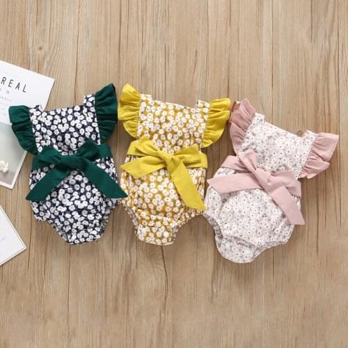 Baby Girl Clothes Newborn Toddler Newborn Summer Short-sleeved Bow Bodysuits Kids Baby Toddler Clothing Romper 6M 12M 18M 24M