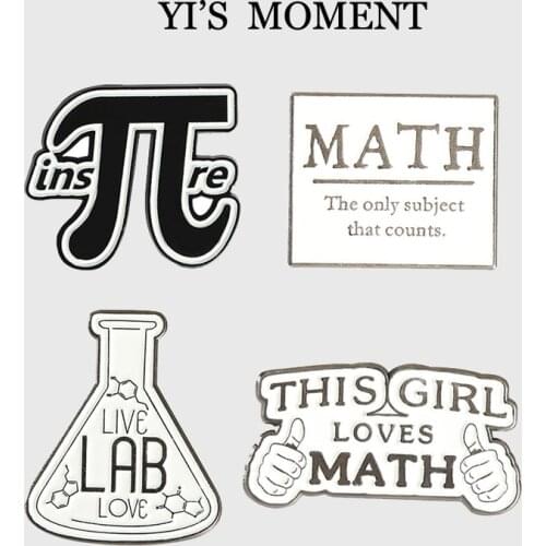 Mathematical symbols Enamel Pins and Brooches for Women Men Lapel Pin Backpack Bags Badge Kids Gifts