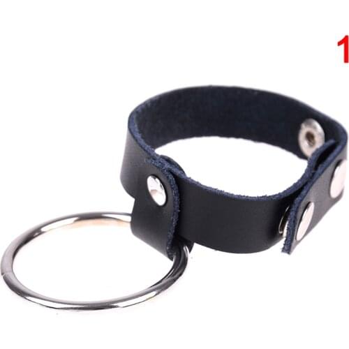 Time Delay Penis Rings Silicone+PU leather Material Cock Cage Sex Toys for Couple Adult Sex Products for Men