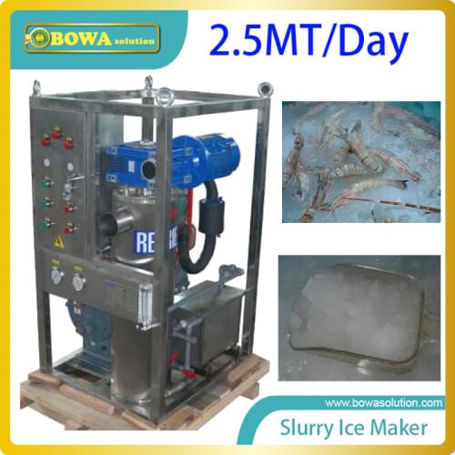 2.5MT per day quality slurry ice maker machine for fishery replace flake ice maker
