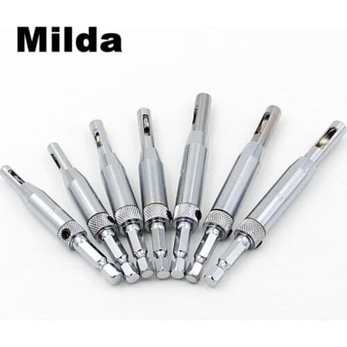 Milda 7pcs 4 pcs Hole Opener Carpenter Puncher Special Drill Six Corner Drill Set For Door and Window Drill power Accessories