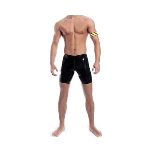 Fashion Fetish Latex Boxers Pants Man Sexy Black Rubber Shorts Underwear for Men Plus Size Hot Sale