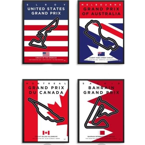 FIRST GRAND PRIX My F1 Racetrack Canvas Painting Art Print Poster Picture Wall Modern Minimalist Bedroom Living Room Decoration