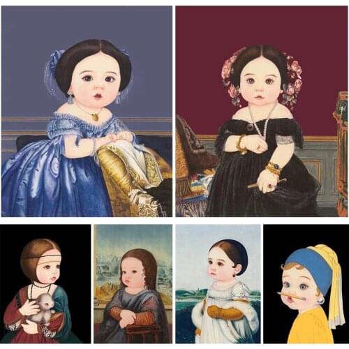 Full 5D DIY Diamond Painting Cross Stitch Kit Baby Art Portrait Oil Painting Square/Round Embroidery Mosaic Decorative Painting