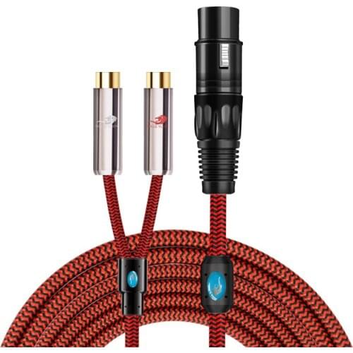 Premium Audio Cable XLR 3 Pin Female to Dual RCA Female Amplifier Mixing Console 2RCA F to XLR F Cable Shielded 1M 2M 3M 5M 8M