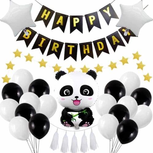 Party Panda birthday supplies balloon set plate cup for baby shower party decoration home kids