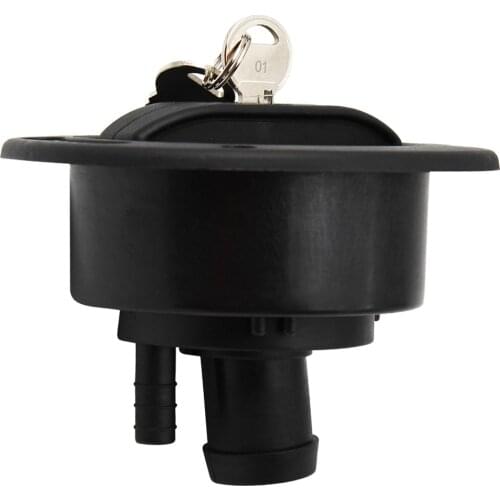 RV Round BLACK Gravity Fresh Water Fill Hatch Inlet Lockable Style