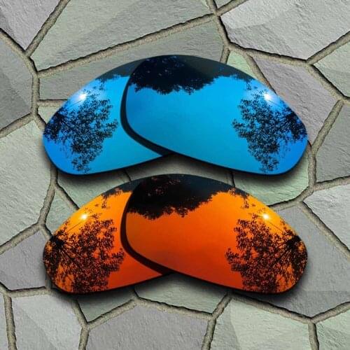 Sky Blue&Red Orange Sunglasses Polarized Replacement Lenses for Oakley Juliet