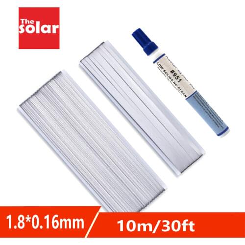 10 Meters Tabbing Tab Wire + 1 Meters PV Ribbon Bus Wire + 1pc 951 Soldering Rosin Flux Pen For DIY Soldering Solar Cell Panel