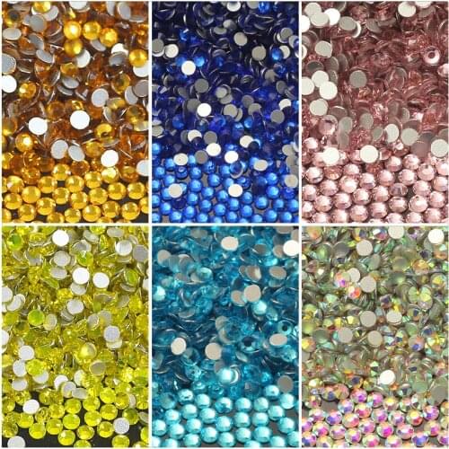 SS34 Top Quality Crystal AB Non Hot Fix Rhinestones Flat Back Strass 3D Nail Art Decoration Clothes Phone Shell Diy Decorations