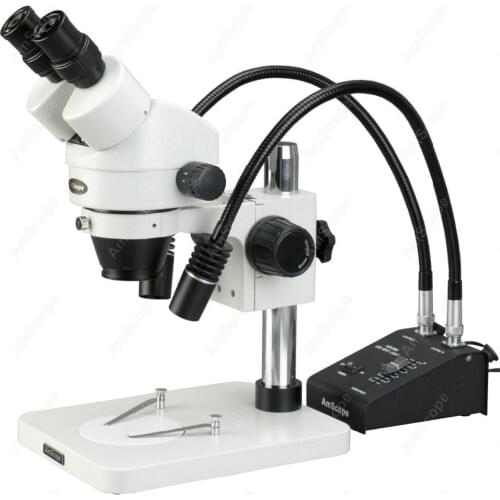 Stereo Microscope--AmScope Supplies 3.5X-90X Circuit Inspection Zoom Power Stereo Microscope + Gooseneck LED Lights