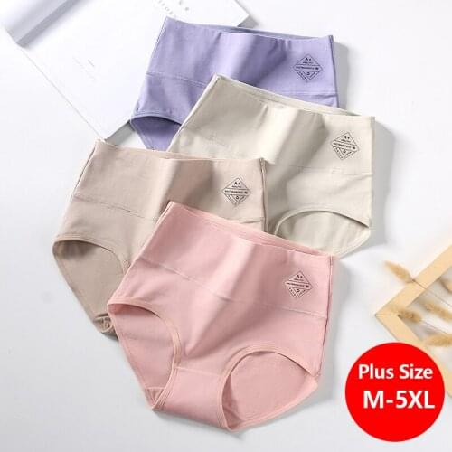 High Waist Plus Size 5XL Panties Women Breathable Cotton Underwear Ladies Comfort Seamless Briefs Sexy Girls Slimming Lingerie