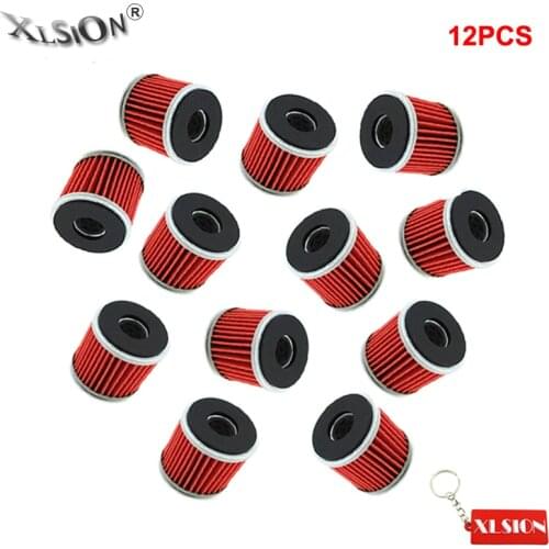 XLSION 12Pcs Oil Filters For Yamaha YFZ450 YZ250F YZ450 YZ450F WR250F WR250 WR250X\R WR450 WR450F Part #5D3-13440-09
