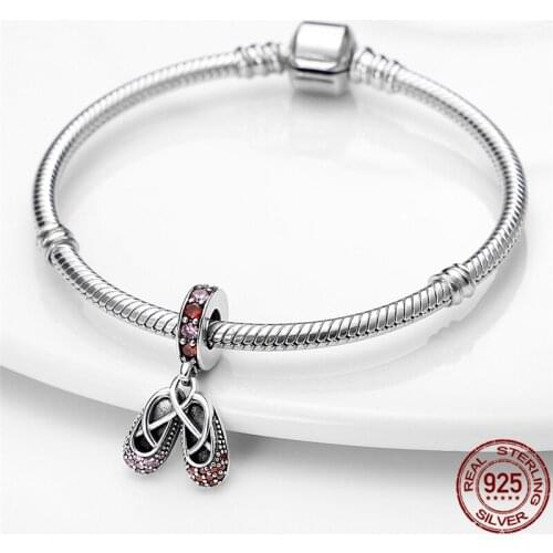 2021 New Fit Pandora Bracelet Beads 100% Sterling Silver Little Girl Shoes Charms For Woman Fashion Fine DIY Jewelry Gift