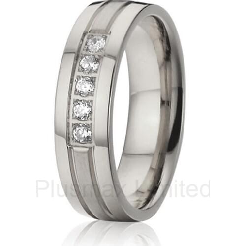 2016 anel feminino pure titanium brushed and polishing custom women wedding band jewelry pure titanium finger rings