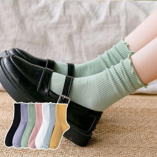 1/4 Pair New Spring Summer Womens Socks Japanese Cotton Multi Colors Cute Long Socks Harajuku Retro Women Lady Loose Socks