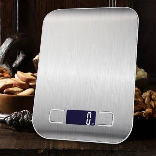 10/5Kg Kitchen Weight Electronics Scale Stainless Steel Food Diet Balance Cuisine Measuring Tool LCD Digital Grams Scales