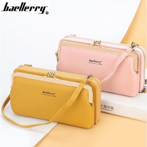 2021 Women Wallets Long Fashion Quality Card Holders Straps Classic Female Purse Phone Zipper Brand Wallet For Women