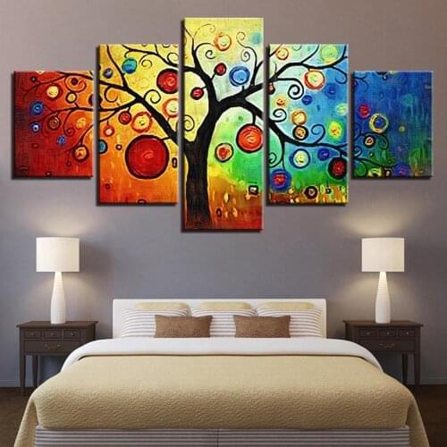 5 Pieces rich tree money tree happy tree painting print poster wall Paintings Living Room framework dropshipping H272