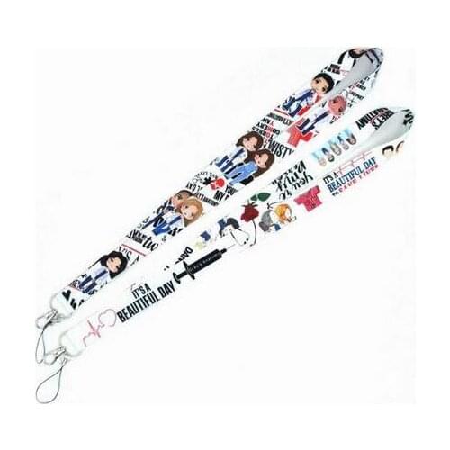 50 pcs mix Greys Anatomy Doctors nurse Cello Phone Key Chain Neck Strap Lanyards CV-02