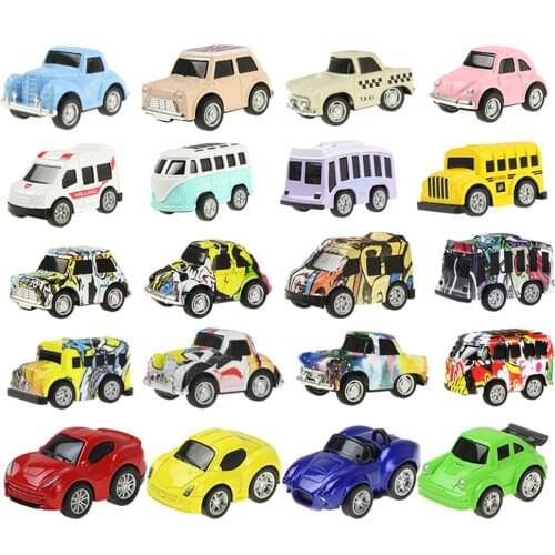 Kids Alloy Car Pull Back Diecast Metal Model Toys Taxi Bus Classic Car Vehicle Collection Gift For Boy Girls