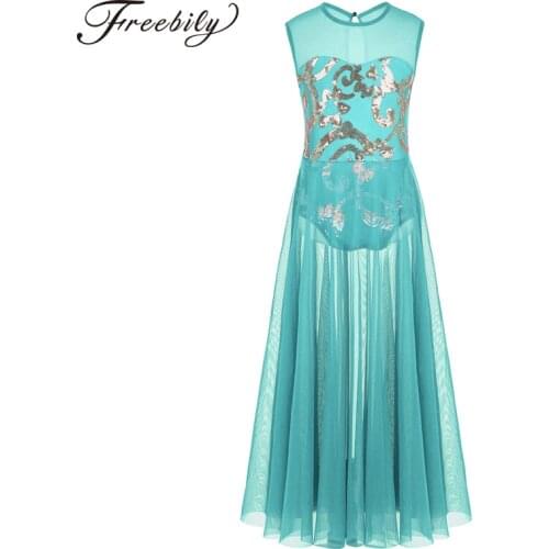 Kids Glittery Ballet Tutu Dress Gymnastics Leotard Dance Girls Floral Sequins Leotard contemporary Dress Lyrical Dance costumes