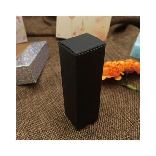DHL 2*2*7.1cm 1500Pcs/ Lot Black Kraft Paper Box For Lipstick Perfume Cosmetic Small Mascara Bottle Gift Event Craft Paper Boxes