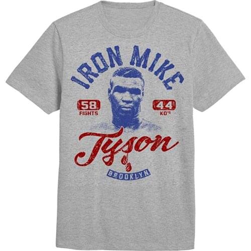 Mike Tyson silhouette boxing champion t-shirt mens summer cotton short sleeves