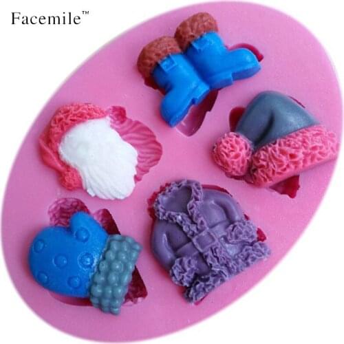 Facemile Cake Decorating Tool Silicone Mold Cake Tool Mold For Christmas Santa Claus Series Sugar Paste Fondant Kitchen Utensil