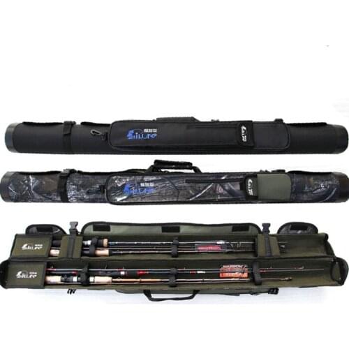 Camouflage high-end half-fold open circuit lures fishing rod to wrap the hard PVC pipe 1.2m 1.3m barrel large capacity 2 layers