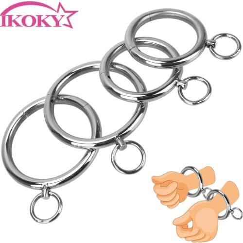 Neck Collar Restraint Bondage Metal Handcuff Wrist Ankle Cuff Slave Role Play Erotic Sex Toys For Women Men Stainless Steel