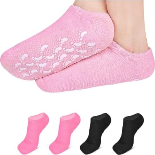 1 Pair Spa Moisturizing Gel Socks Foot Care Reusable Exfoliating Dry Cracked Soft Skin Sock Silicone Socks Feet Care Tool