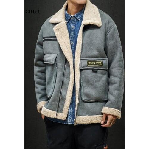 Samlona Fashion Youth Men Cargo Jackets Autumn Huge Pockets Zip up Japanese Style Tunic Outerwear Mens Winter Warm Coats 2020