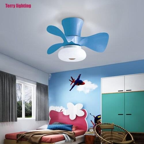 Nordic remote ceiling fan light white / Black / yellow / Wood / blue LED lighting for bedroom and dining room free delivery